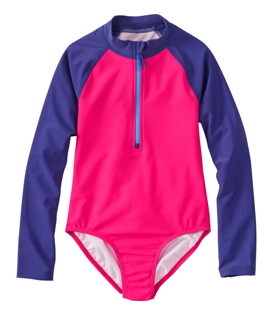 Girls' Watersports Swimwear, Rashguard One-Piece - L.L.Bean Customer Favorite