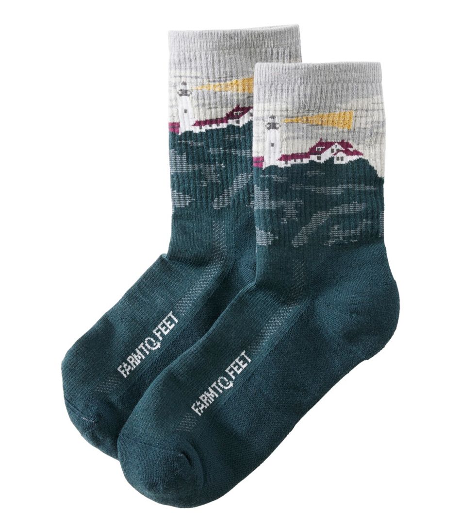 Adults' Farm to Feet Portland Headlight Lighthouse Light Cushion 3/4 Crew Socks - L.L.Bean Latest