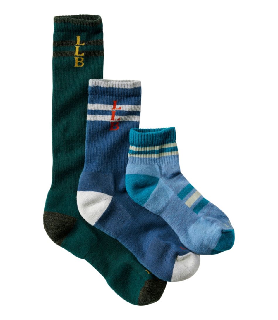 Adults' Katahdin Hiker Socks, 1/4 Crew Stripe - L.L.Bean Classic