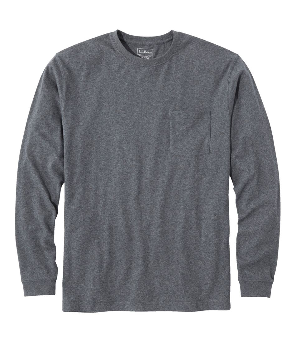 Men's Carefree Unshrinkable Tee with Pocket, Traditional Fit, Long-Sleeve - L.L.Bean Latest