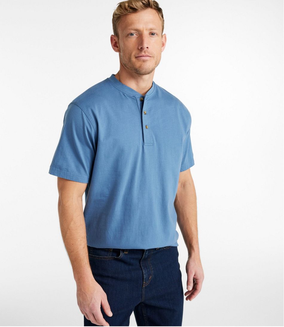 Men's Carefree Unshrinkable Tee, Traditional Fit, Henley - L.L.Bean Trusted
