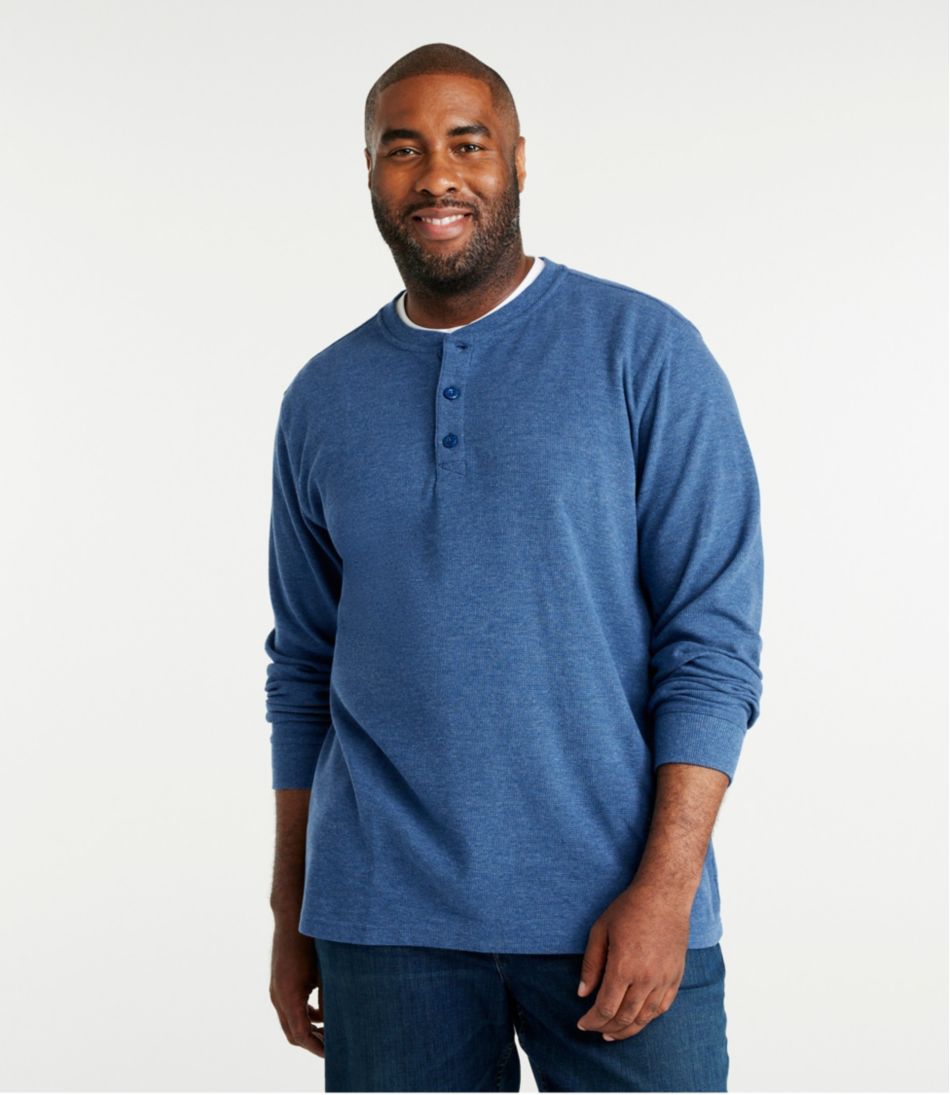 Men's Unshrinkable Mini-Waffle Henley, Long-Sleeve Traditional Fit - L.L.Bean Classic