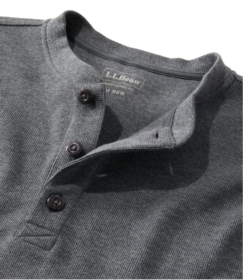 Men's Unshrinkable Mini-Waffle Henley, Long-Sleeve Traditional Fit - L.L.Bean Classic