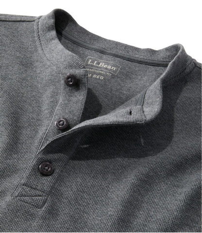 Men's Unshrinkable Mini-Waffle Henley, Long-Sleeve Traditional Fit - L.L.Bean Classic