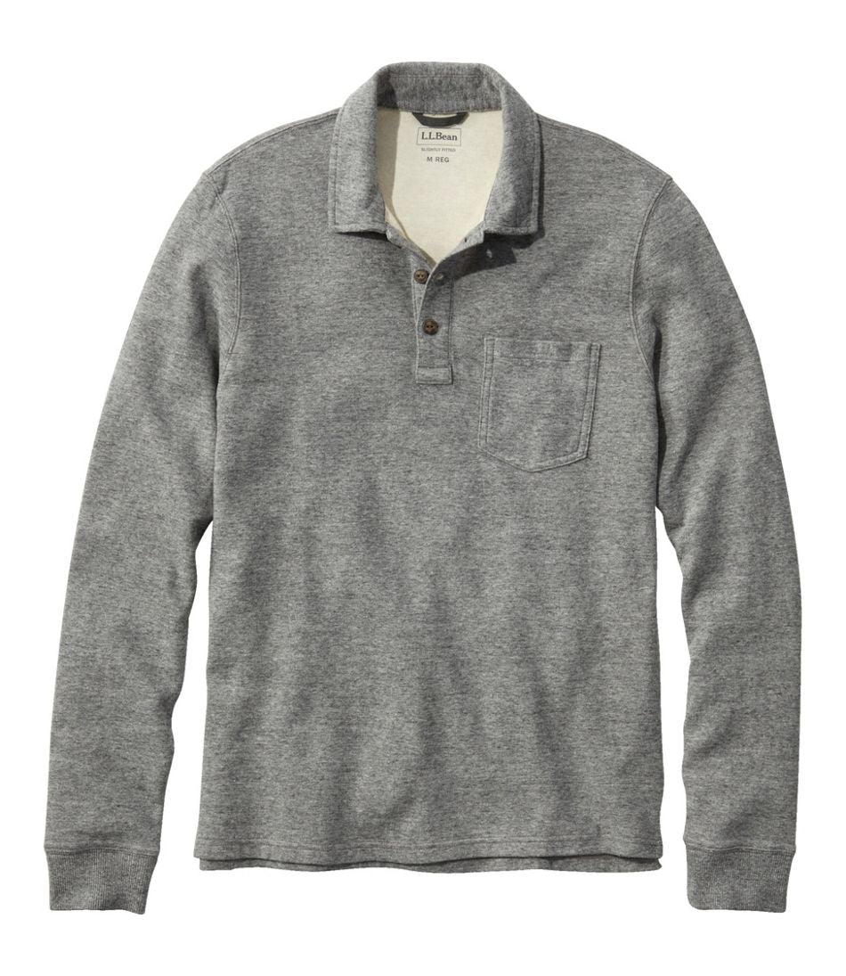 Men's Washed Cotton Double-Knit Polo, Long-Sleeve - L.L.Bean Everyday