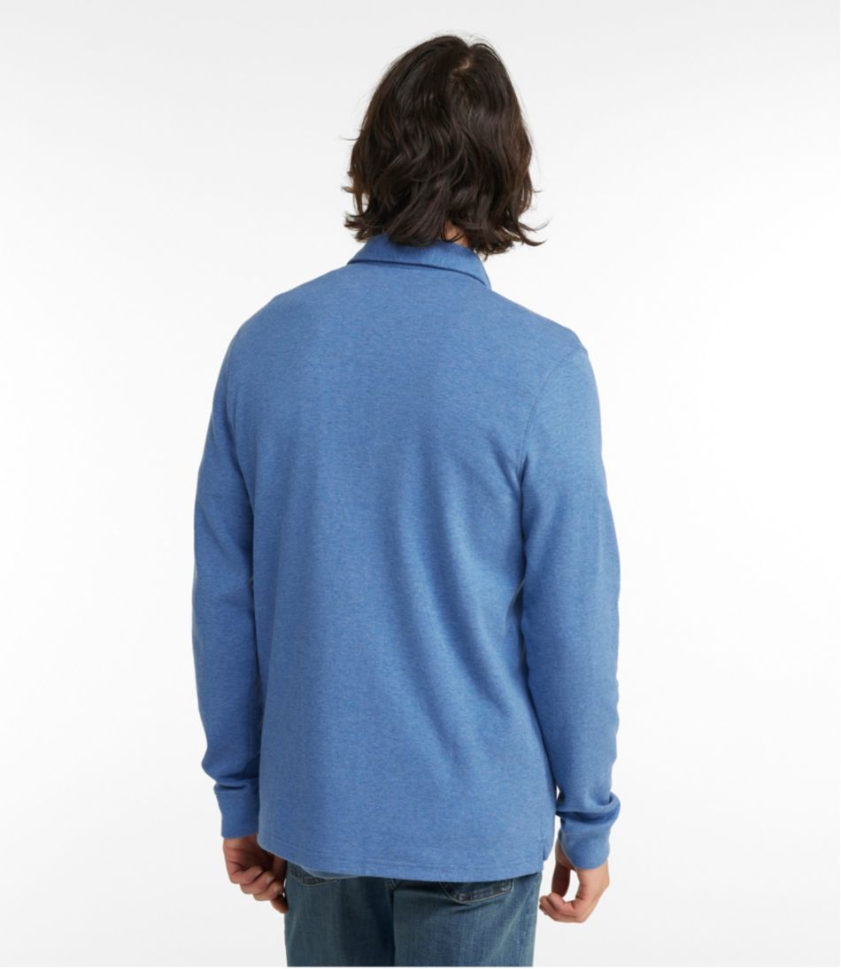 Men's Washed Cotton Double-Knit Polo, Long-Sleeve - L.L.Bean Everyday