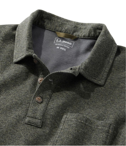 Men's Washed Cotton Double-Knit Polo, Long-Sleeve - L.L.Bean Everyday