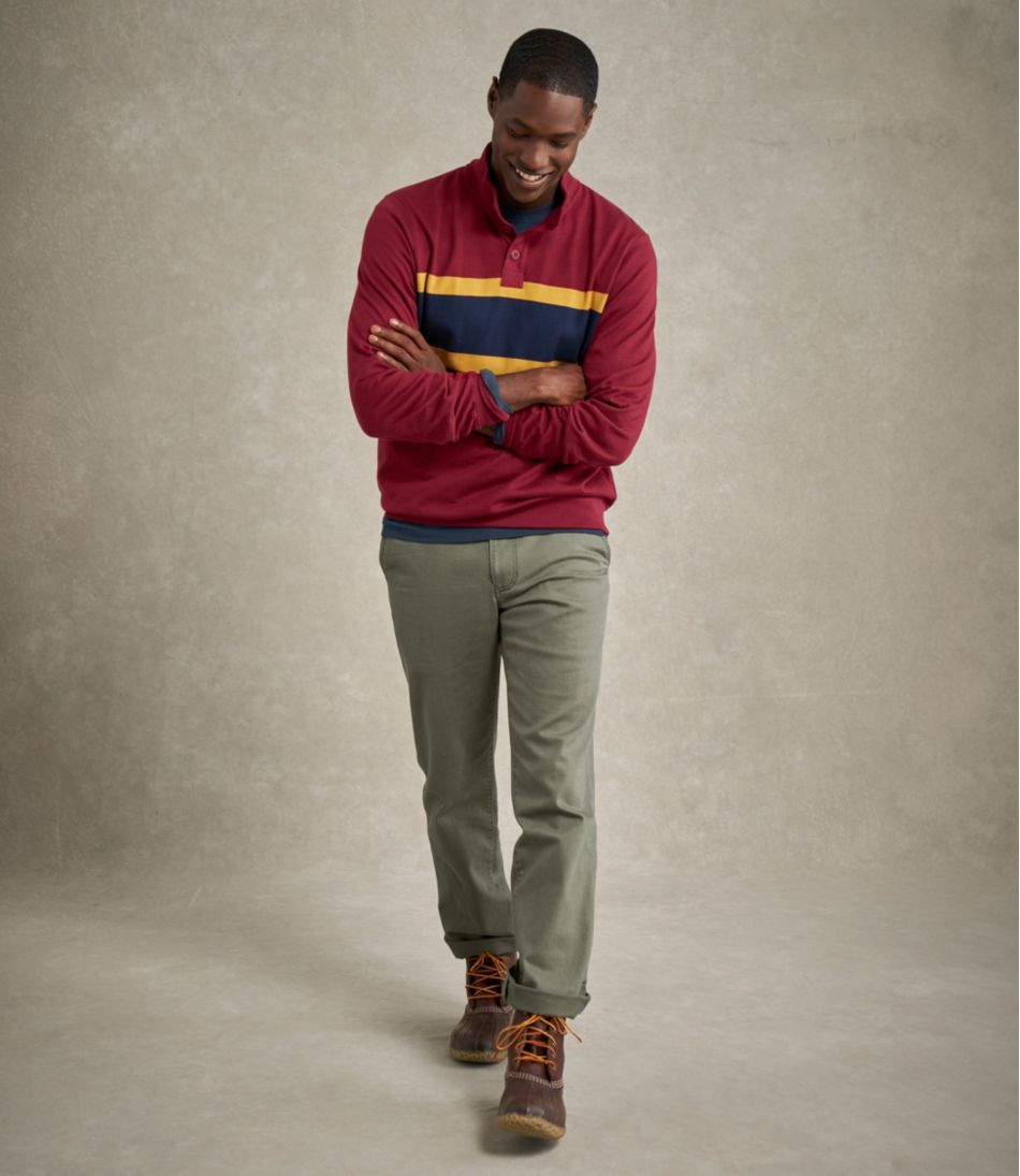Men's Bean's Vintage Soft Rugby, Mockneck, Chest Stripe - L.L.Bean Value