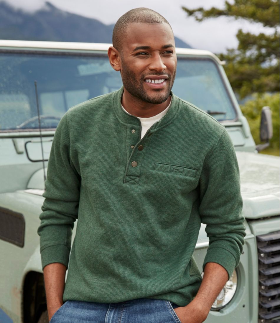 Men's Katahdin Iron Works® Bonded Waffle Fleece Henley - L.L.Bean Classic
