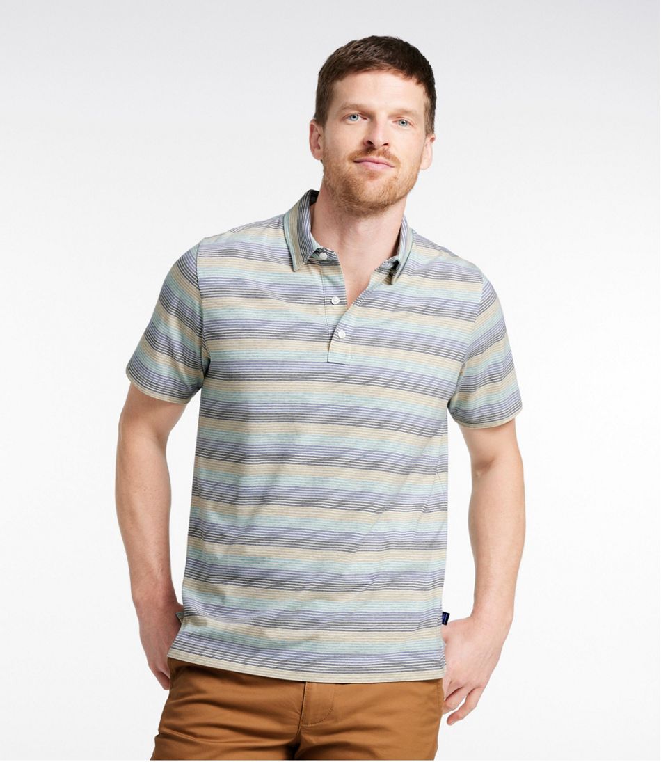 Men's Comfort Stretch Performance® Pima Polo, Short-Sleeve, Stripe - L.L.Bean Value