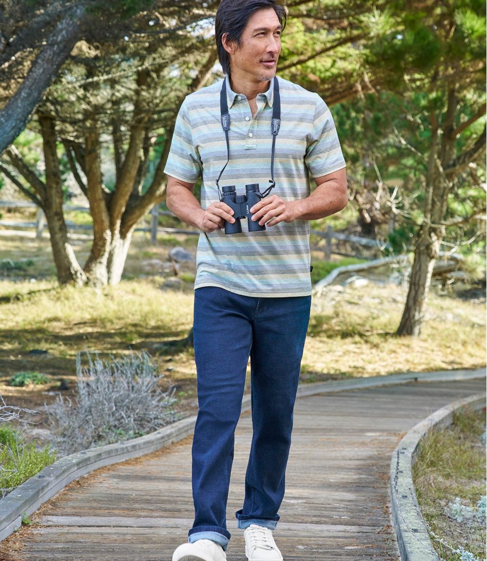 Men's Comfort Stretch Performance® Pima Polo, Short-Sleeve, Stripe - L.L.Bean Value