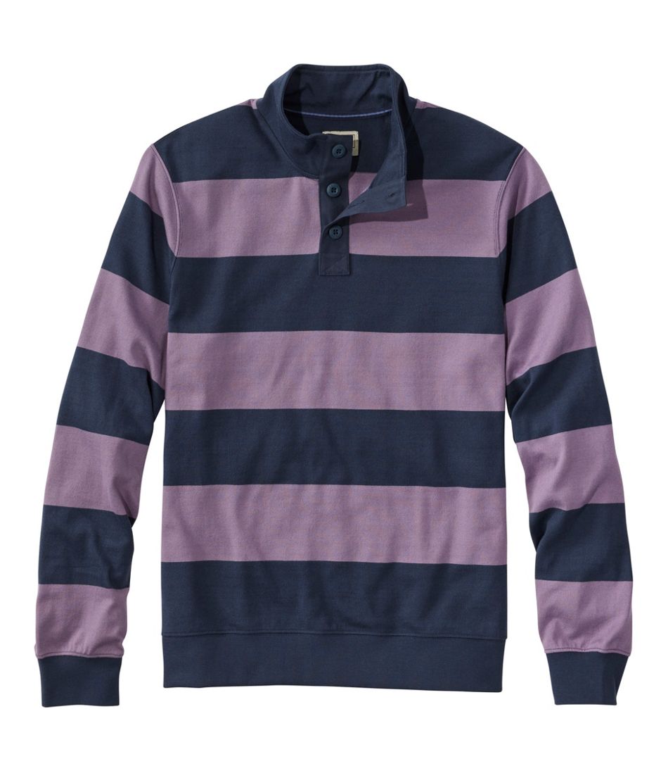 Men's Bean's Vintage Soft Rugby, Mockneck, Stripe - L.L.Bean Quality