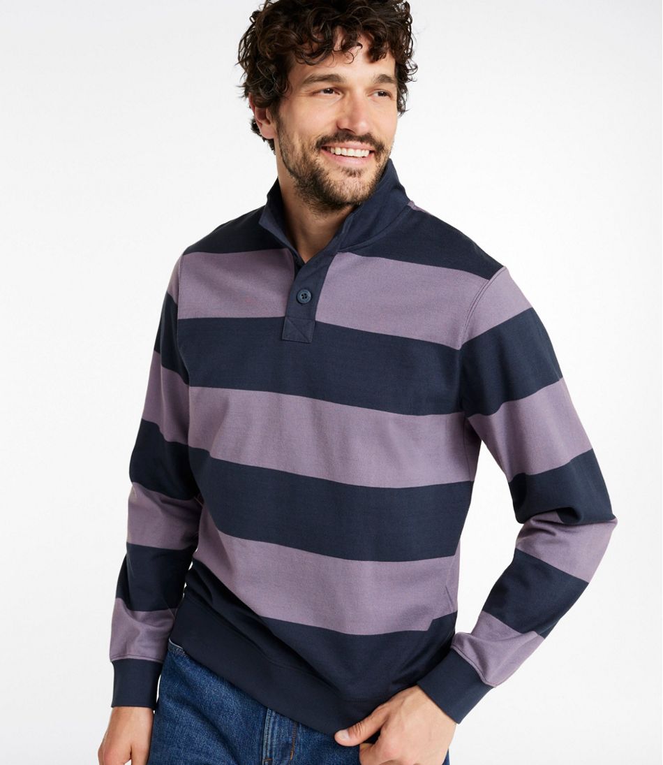 Men's Bean's Vintage Soft Rugby, Mockneck, Stripe - L.L.Bean Quality