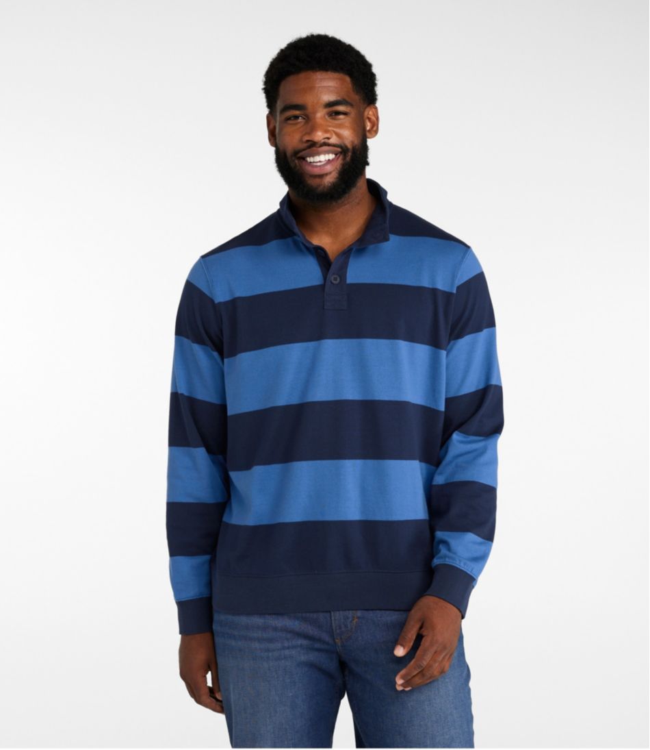 Men's Bean's Vintage Soft Rugby, Mockneck, Stripe - L.L.Bean Quality