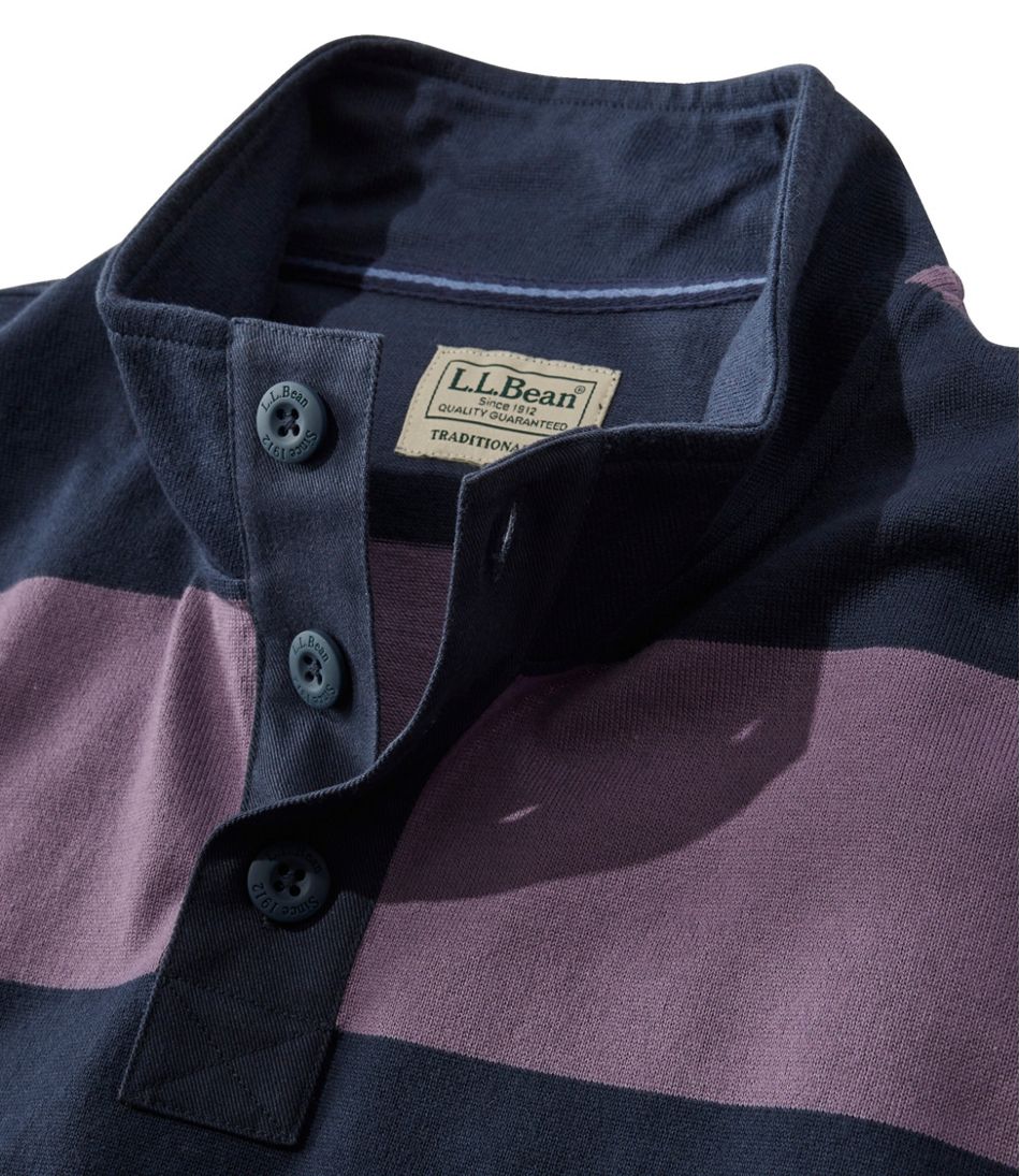 Men's Bean's Vintage Soft Rugby, Mockneck, Stripe - L.L.Bean Quality