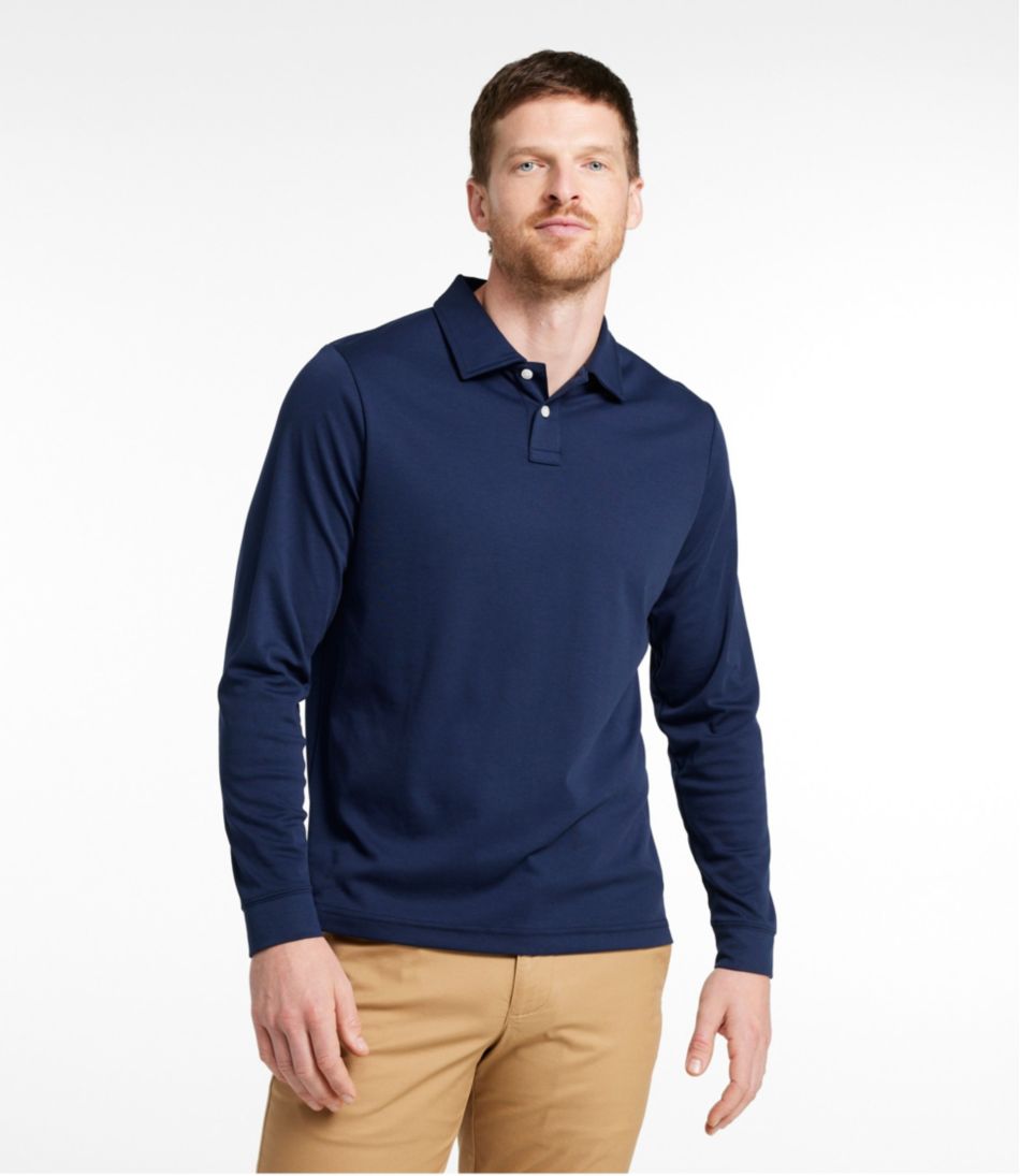 Men's Comfort Stretch Performance® Polo, Long-Sleeve, Slightly Fitted - L.L.Bean Everyday