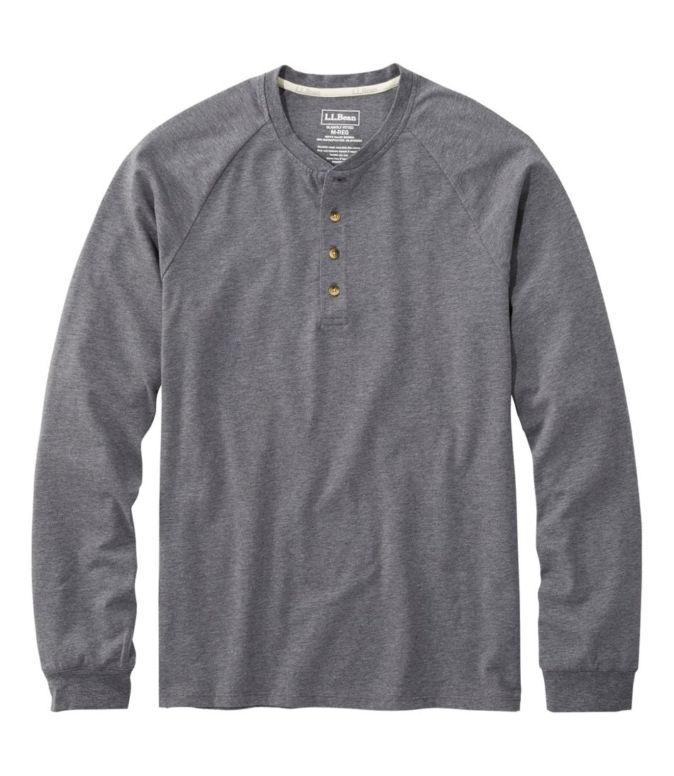 Men's Comfort Stretch Pima Tee Shirt, Long-Sleeve Henley - L.L.Bean Classic