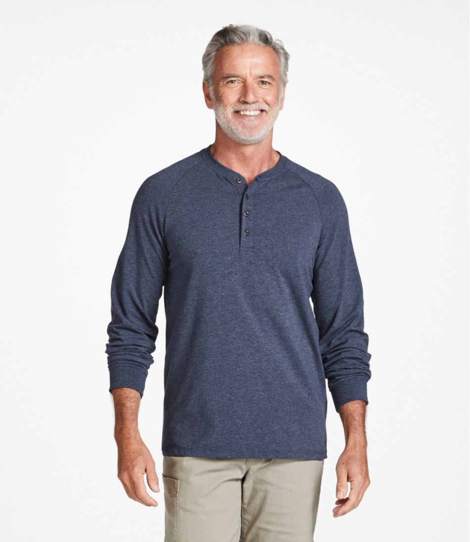 Men's Comfort Stretch Pima Tee Shirt, Long-Sleeve Henley - L.L.Bean Classic