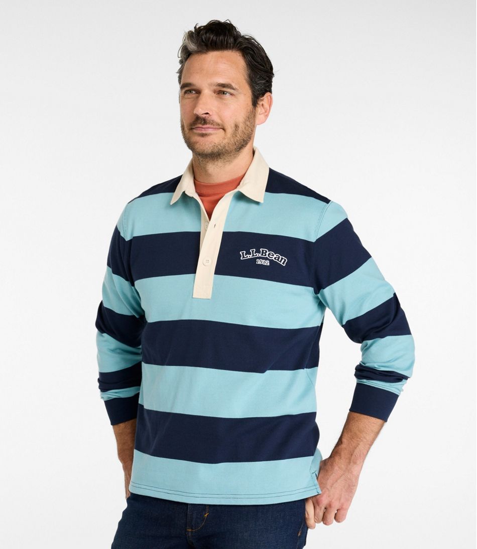 Men's Bean's Vintage Soft Rugby, Stripe Embroidered - L.L.Bean Essential