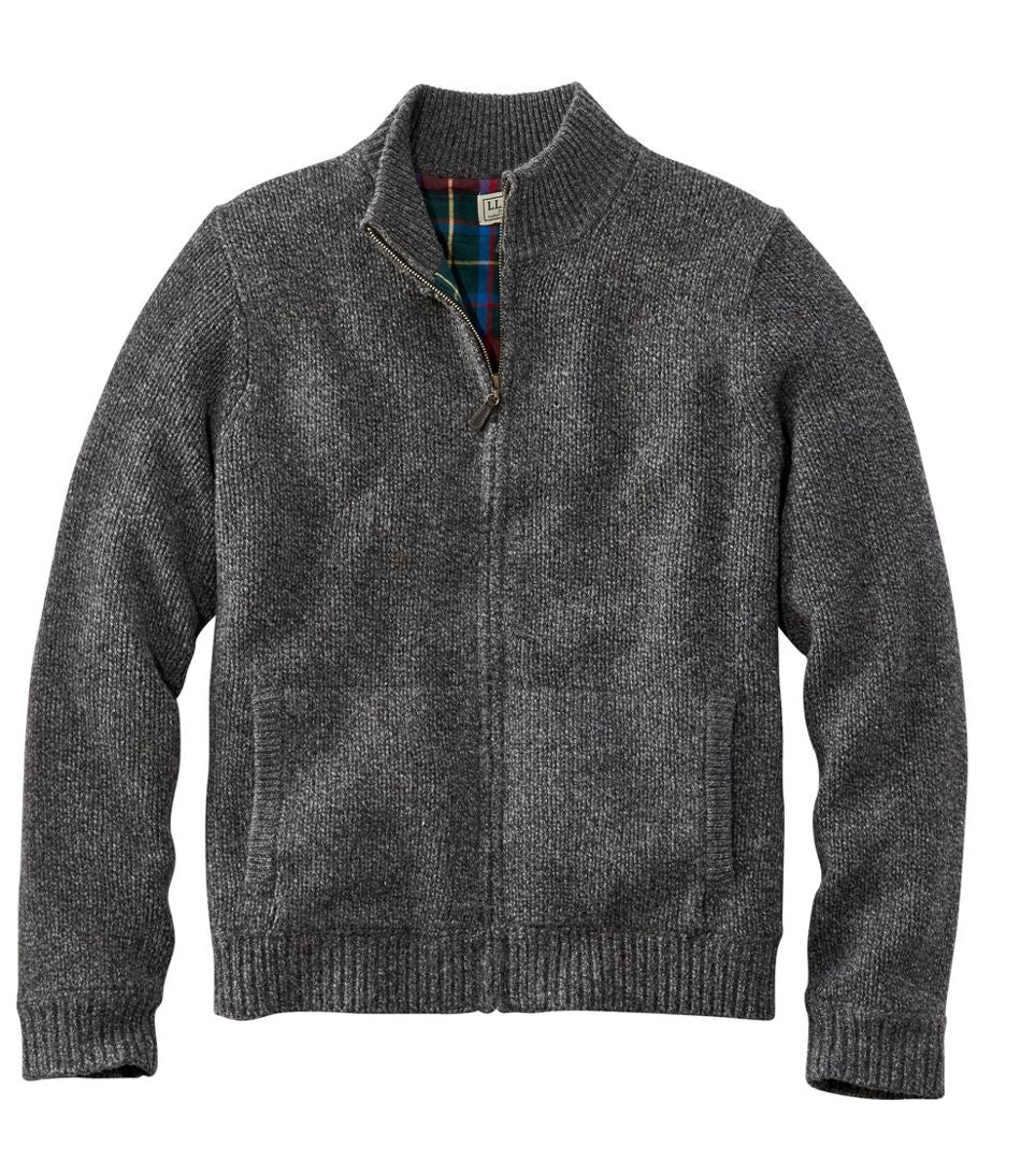 Men's L.L.Bean Classic Ragg Wool Sweater, Full-Zip Flannel-Lined - L.L.Bean Latest