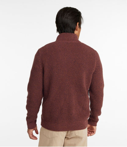 Men's Organic Cotton Waffle Sweater, Quarter Zip - L.L.Bean Customer Favorite