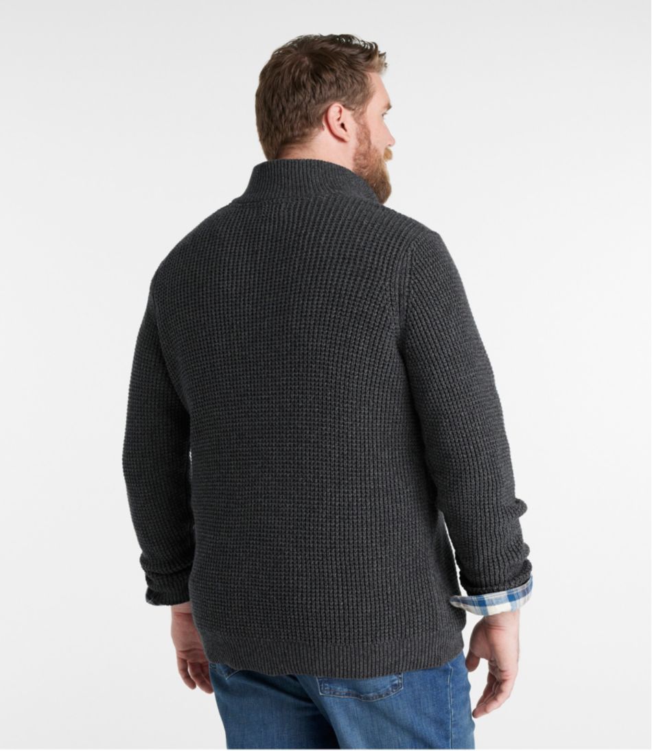 Men's Organic Cotton Waffle Sweater, Quarter Zip - L.L.Bean Customer Favorite