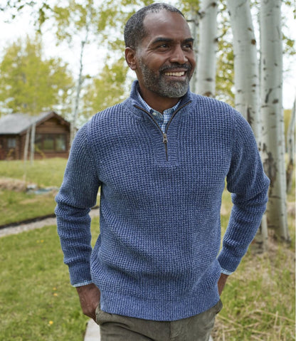 Men's Organic Cotton Waffle Sweater, Quarter Zip - L.L.Bean Customer Favorite