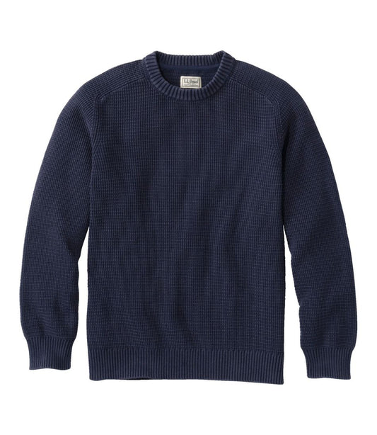 Men's Sunwashed Textured Cotton Sweater, Crewneck - L.L.Bean Value