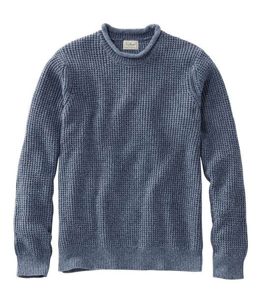 Men's L.L.Bean Organic Cotton Waffle Sweater, Rollneck Crew - L.L.Bean Quality