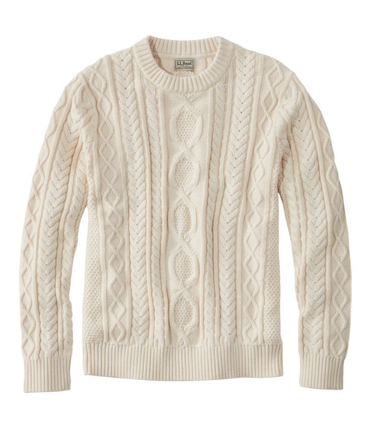 Men's Bean's Heritage Soft Cotton Fisherman Sweater, Crewneck - L.L.Bean Customer Favorite