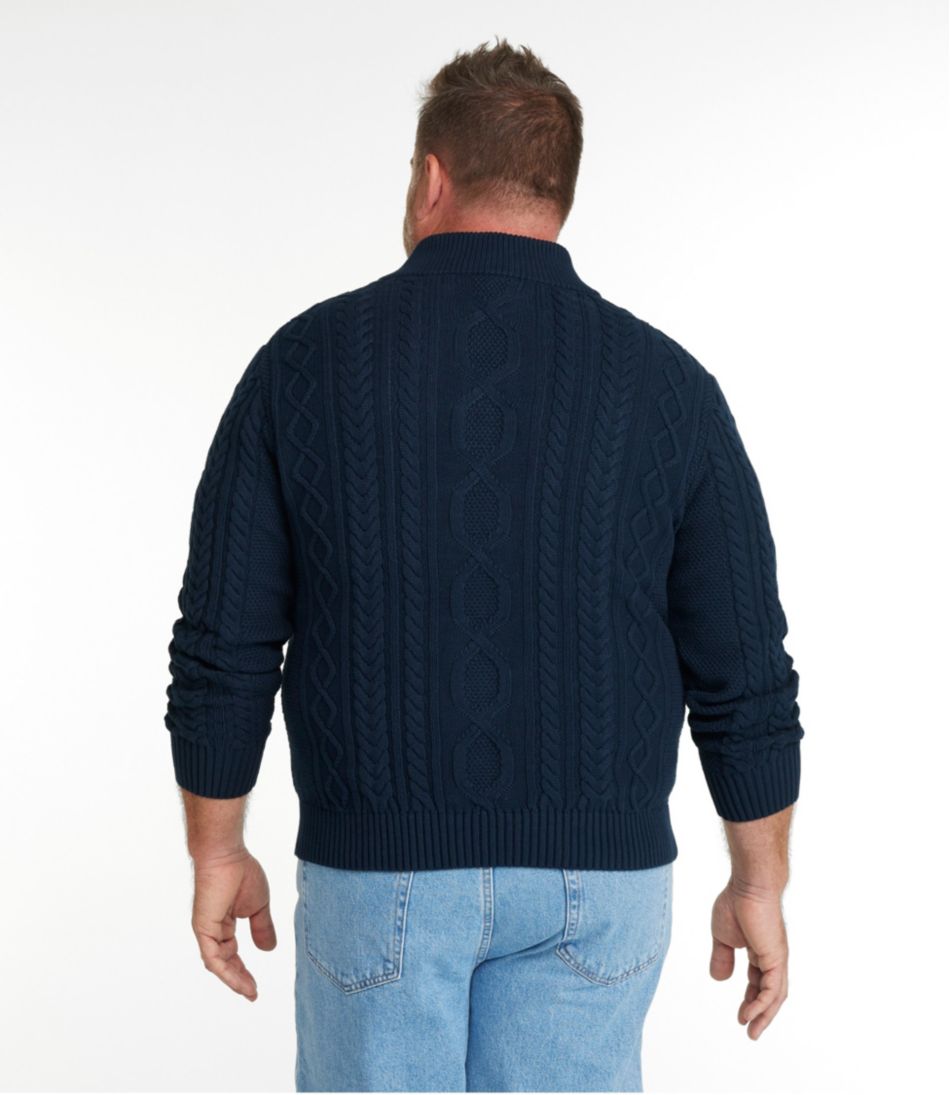 Men's Bean's Heritage Soft Cotton Fisherman Sweater, Button-Mock - L.L.Bean Customer Favorite