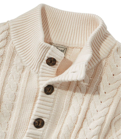 Men's Bean's Heritage Soft Cotton Fisherman Sweater, Button-Mock - L.L.Bean Customer Favorite