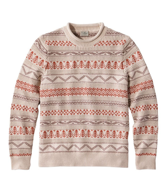 Men's L.L.Bean Organic Cotton Waffle Sweater, Crewneck, Fair Isle - L.L.Bean Latest