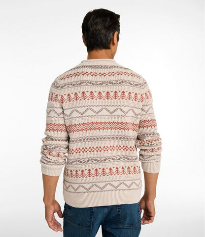 Men's L.L.Bean Organic Cotton Waffle Sweater, Crewneck, Fair Isle - L.L.Bean Latest