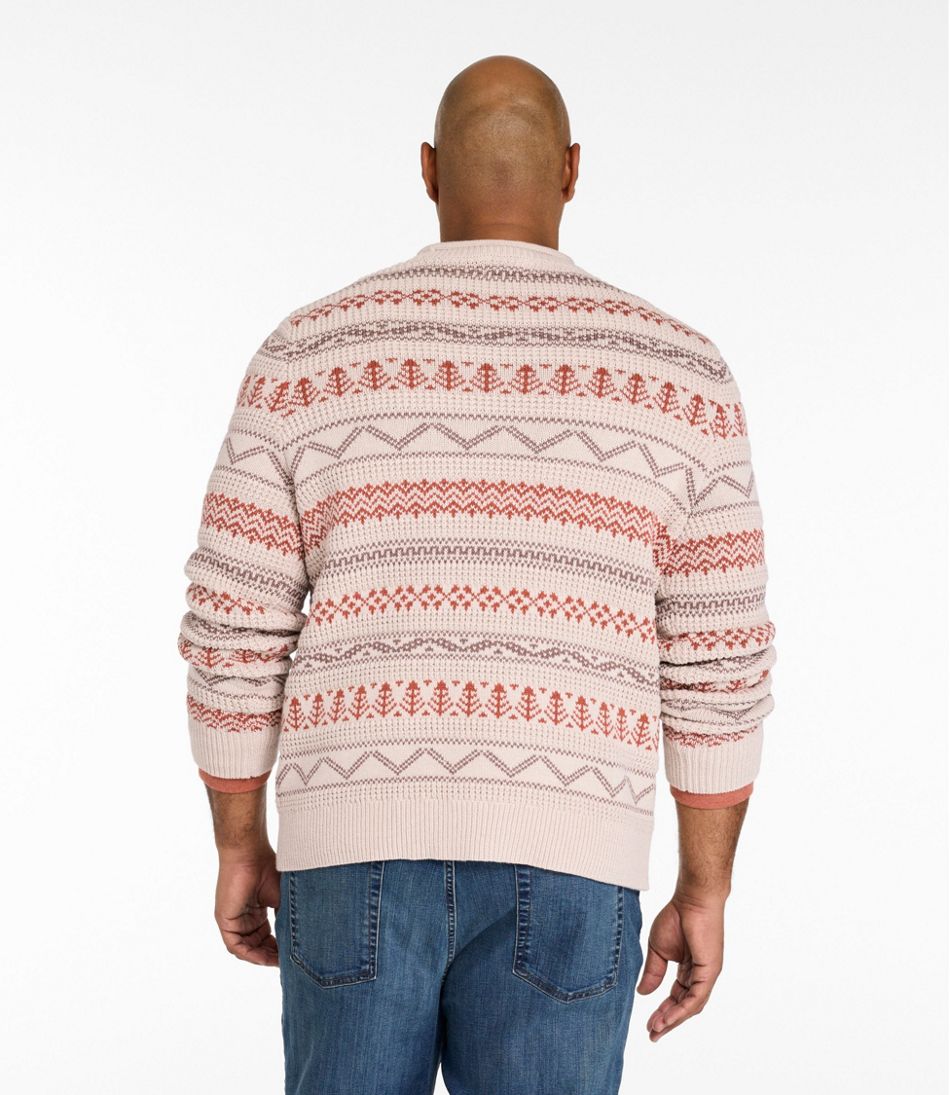 Men's L.L.Bean Organic Cotton Waffle Sweater, Crewneck, Fair Isle - L.L.Bean Latest
