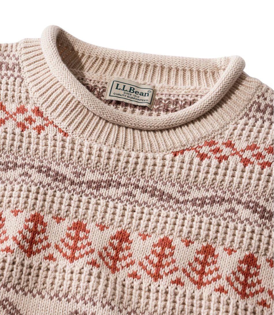 Men's L.L.Bean Organic Cotton Waffle Sweater, Crewneck, Fair Isle - L.L.Bean Latest
