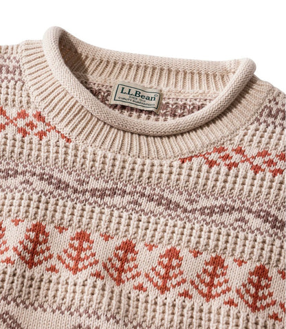 Men's L.L.Bean Organic Cotton Waffle Sweater, Crewneck, Fair Isle - L.L.Bean Latest