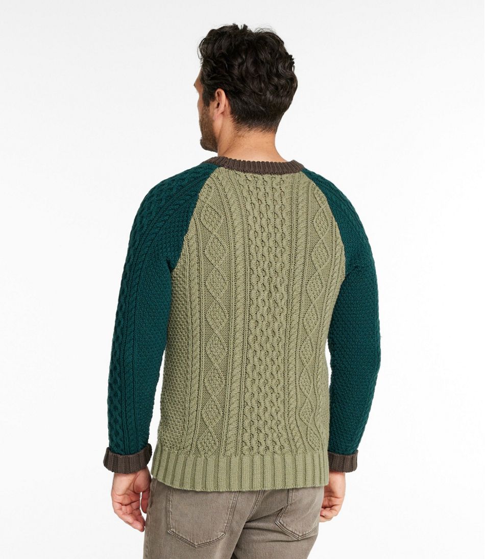Men's Signature Cotton Fisherman Sweater, Crewneck, Colorblock - L.L.Bean Everyday