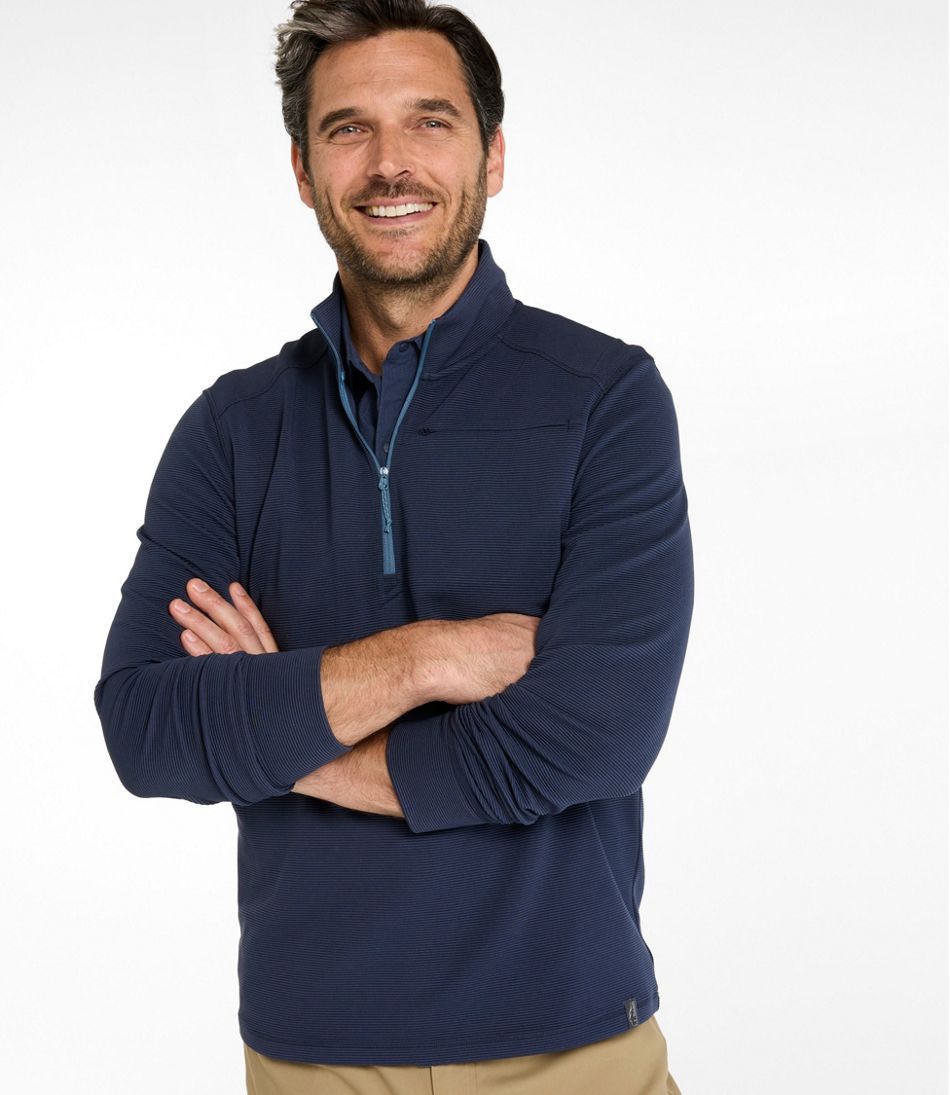 Men's VentureStretch Ottoman-Rib Pullover, Quarter-Zip - L.L.Bean Classic