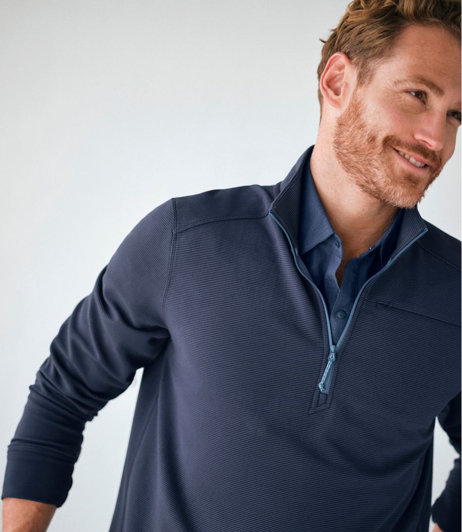 Men's VentureStretch Ottoman-Rib Pullover, Quarter-Zip - L.L.Bean Classic