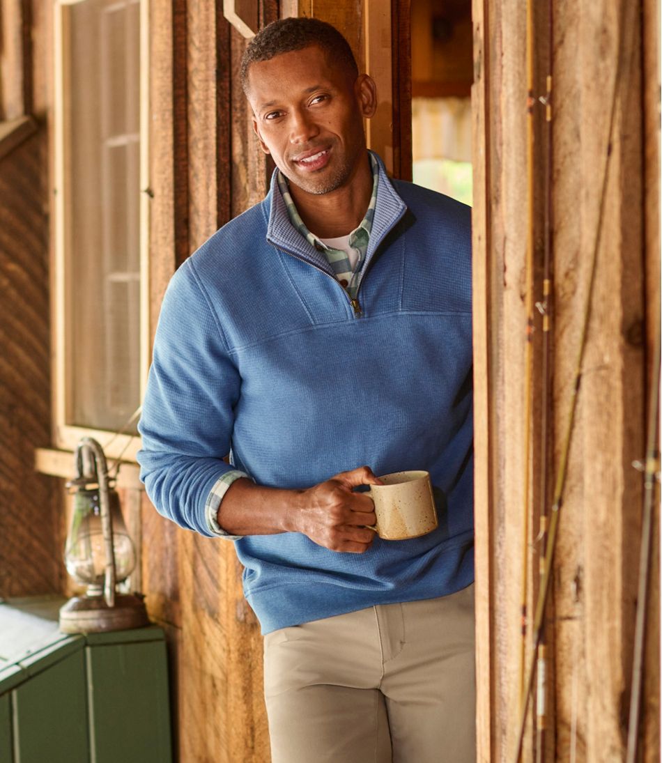 Men's All Seasons Textured Sweats, Quarter-Zip - L.L.Bean Essential