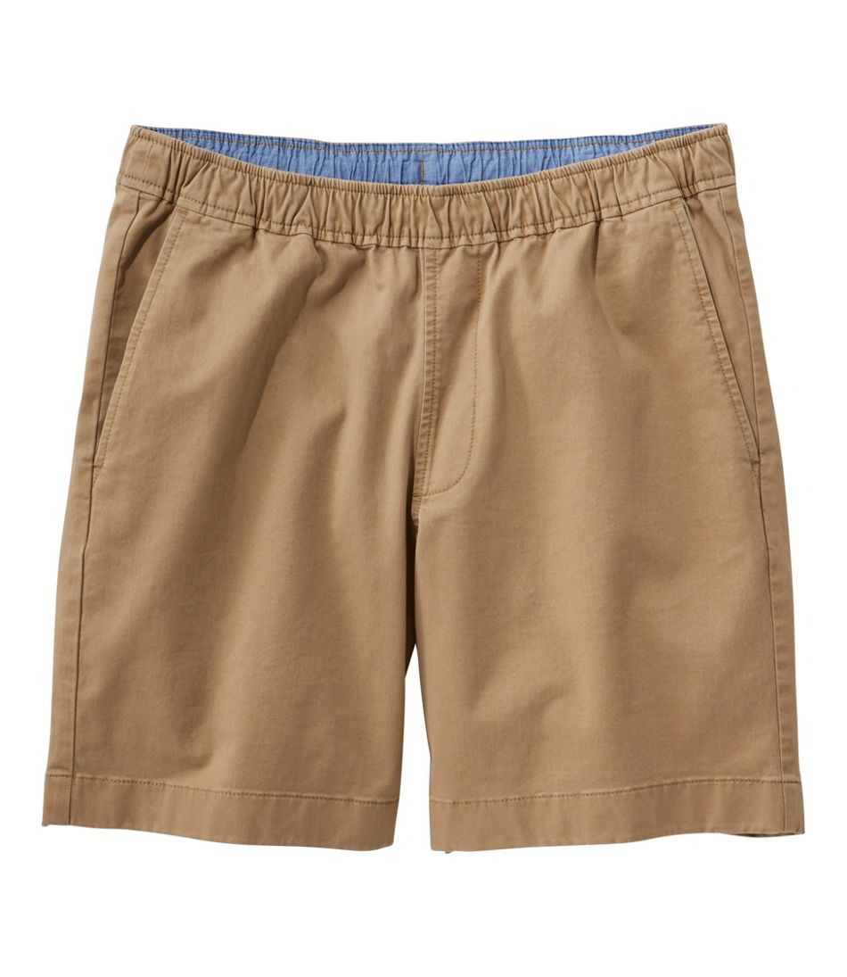 Men's Lakewashed Stretch Khaki Shorts, Pull-On, 8" - L.L.Bean Value