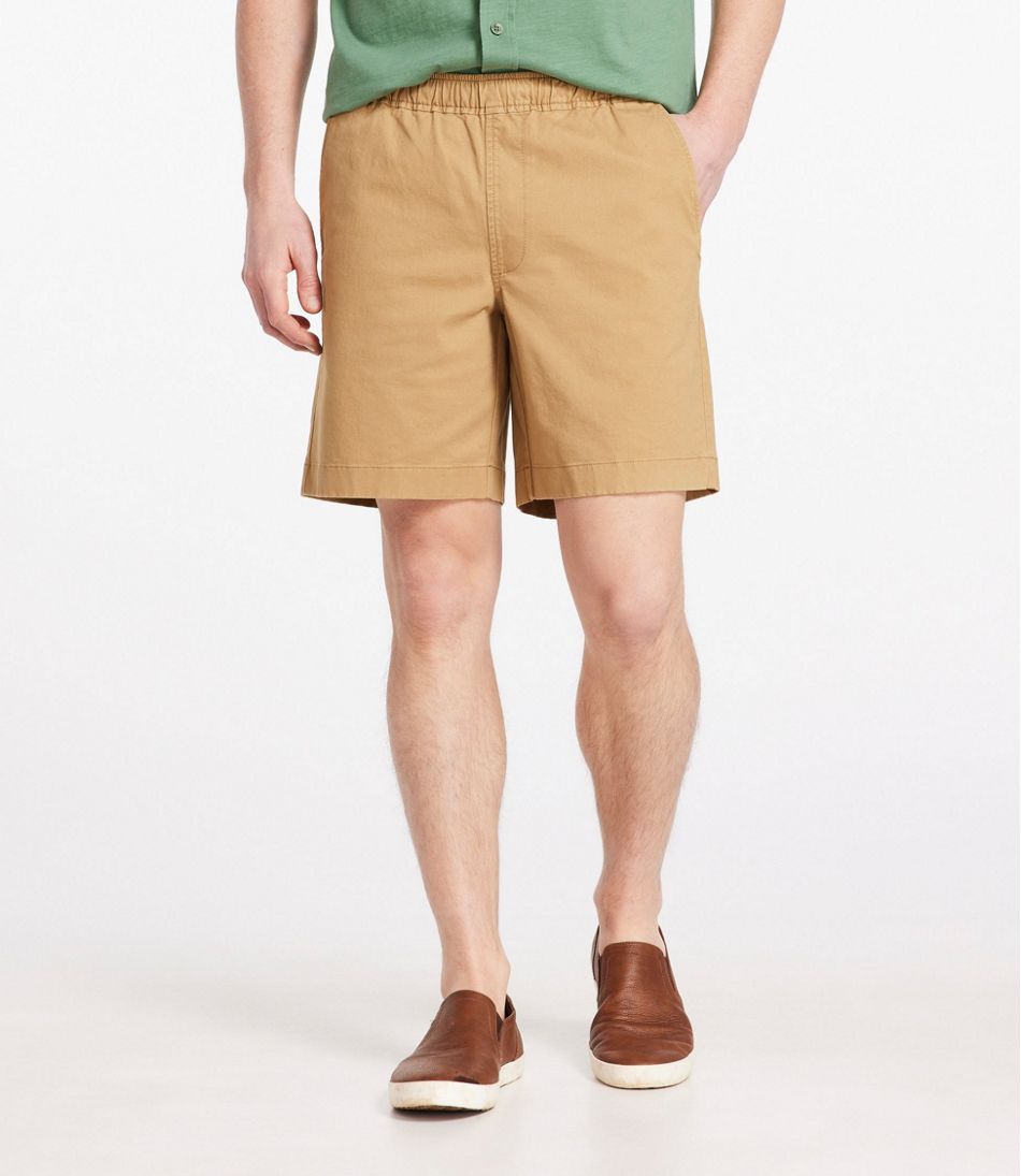 Men's Lakewashed Stretch Khaki Shorts, Pull-On, 8" - L.L.Bean Value