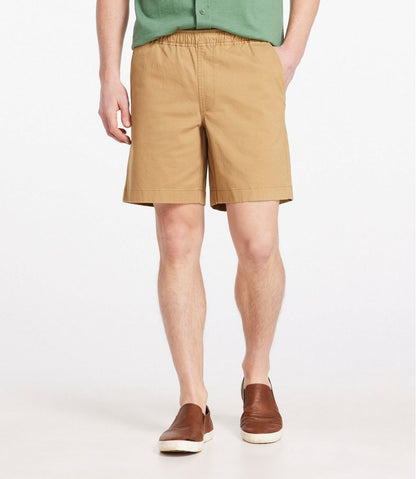 Men's Lakewashed Stretch Khaki Shorts, Pull-On, 8" - L.L.Bean Value