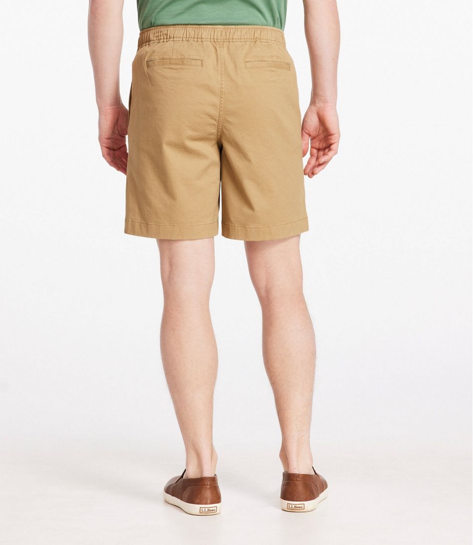 Men's Lakewashed Stretch Khaki Shorts, Pull-On, 8" - L.L.Bean Value