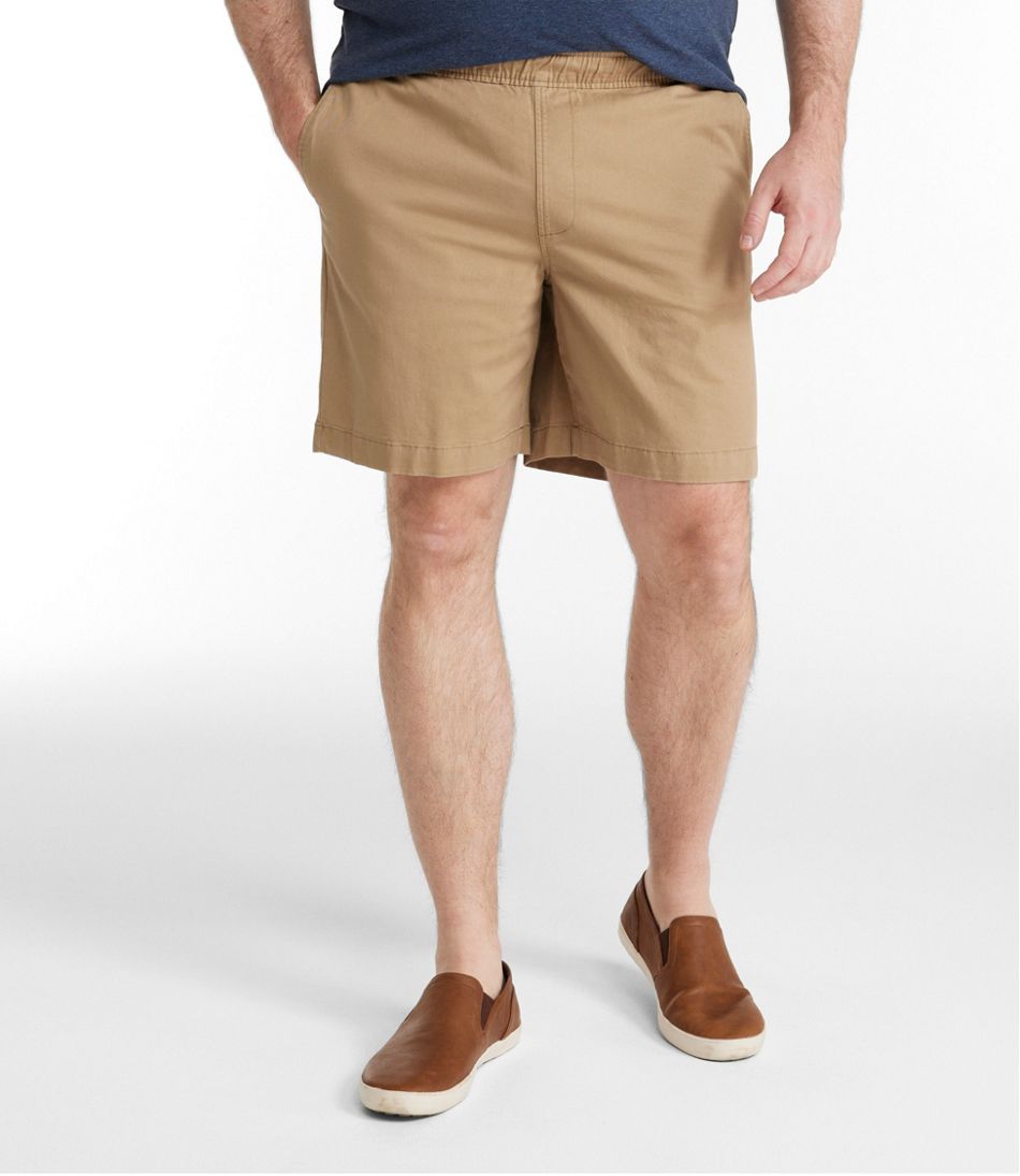 Men's Lakewashed Stretch Khaki Shorts, Pull-On, 8" - L.L.Bean Value