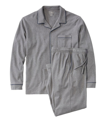 Men's Bean's Cotton Knit Pajamas, Button-Front PJ Set - L.L.Bean Value