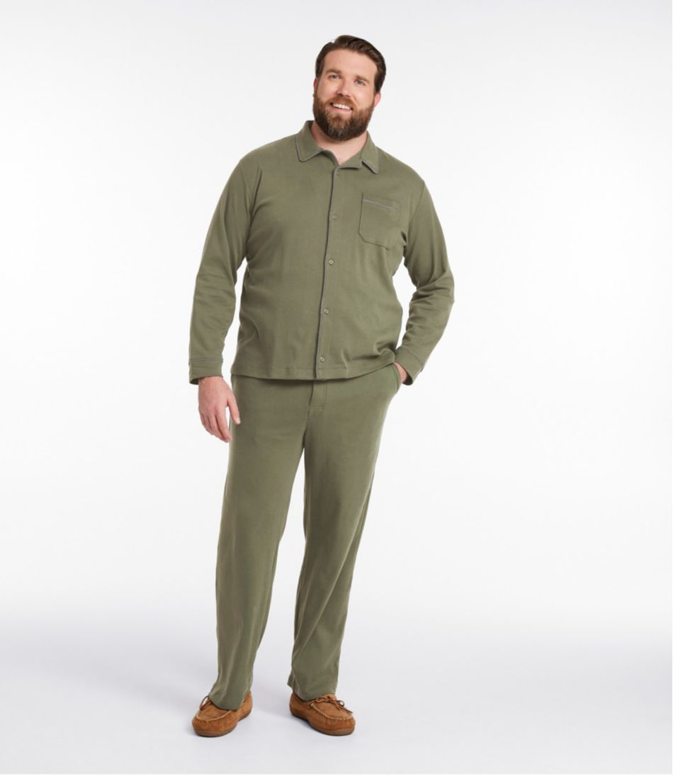 Men's Bean's Cotton Knit Pajamas, Button-Front PJ Set - L.L.Bean Value