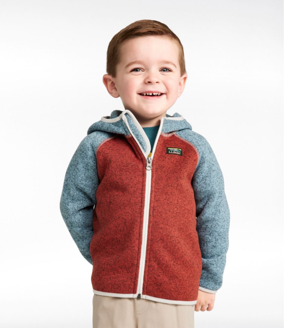 Infants' and Toddlers' L.L.Bean Sweater Fleece, Hooded Colorblock - L.L.Bean Quality