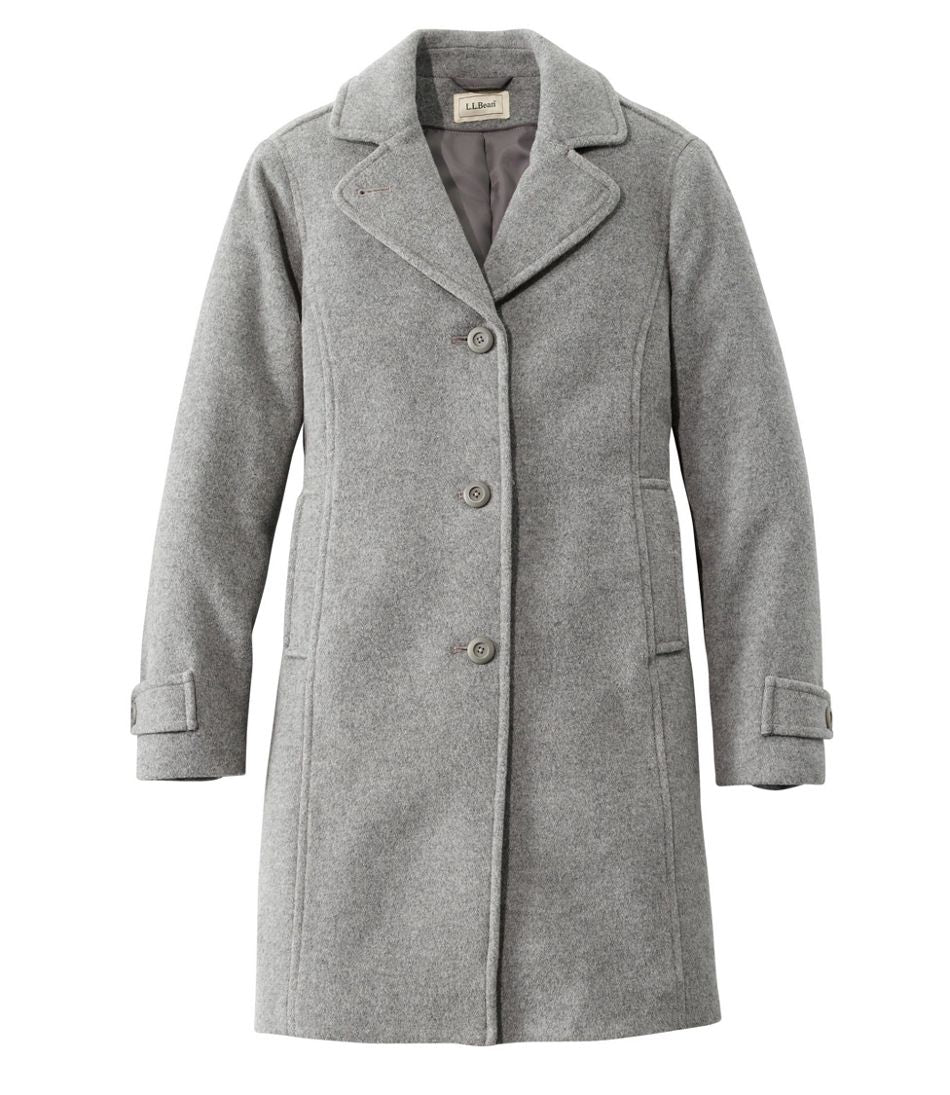 Women's Classic Lambswool Polo Coat, Three-Quarter Length - L.L.Bean Quality